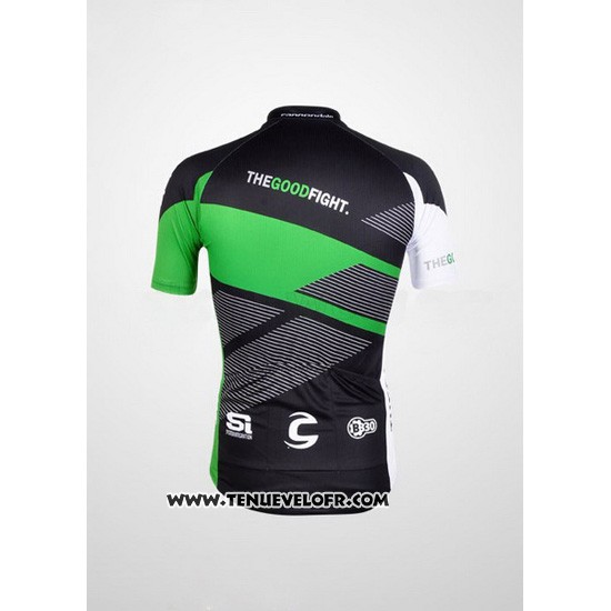 2012 Maillot Ciclismo Cannondale Noir et Vert Manches Courtes et Cuissard
